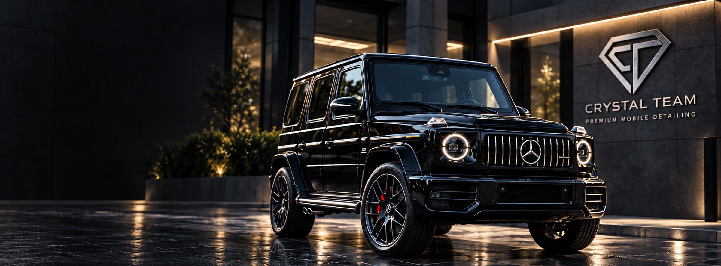 Black luxury SUV after Crystal Team mobile detailing